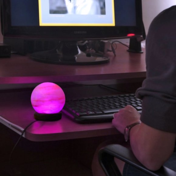 Himalayan Salt - USB Lamp Globe Shape (3.5 inches, 2 lbs.) Best Gift Item - Picture 2 of 3
